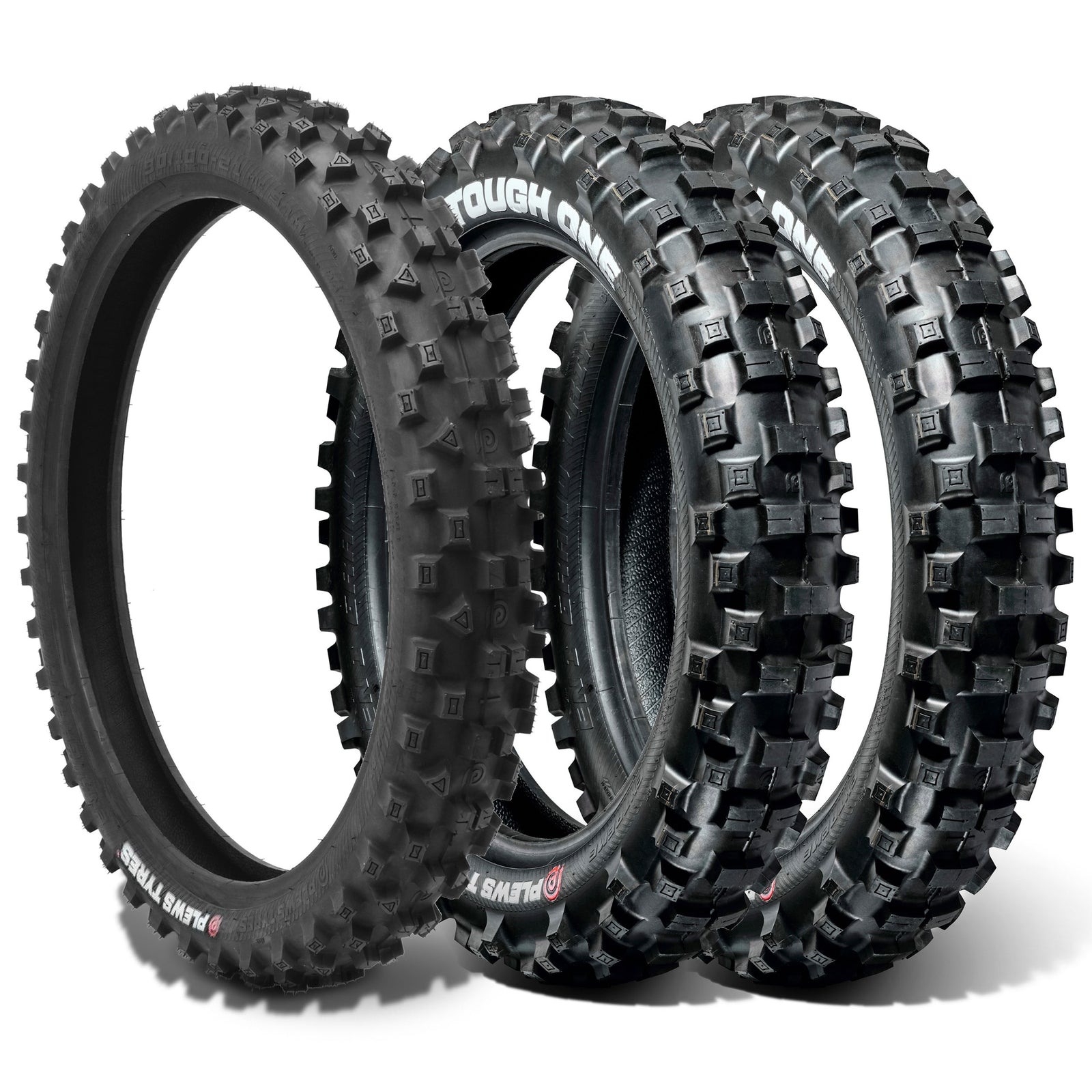 Plews Tyres | TOUGH ONE Enduro 3pc Set | Two EN1 THE TOUGH ONE Rears & One EN1 GRAND PRIX Front Enduro Tire Bundle
