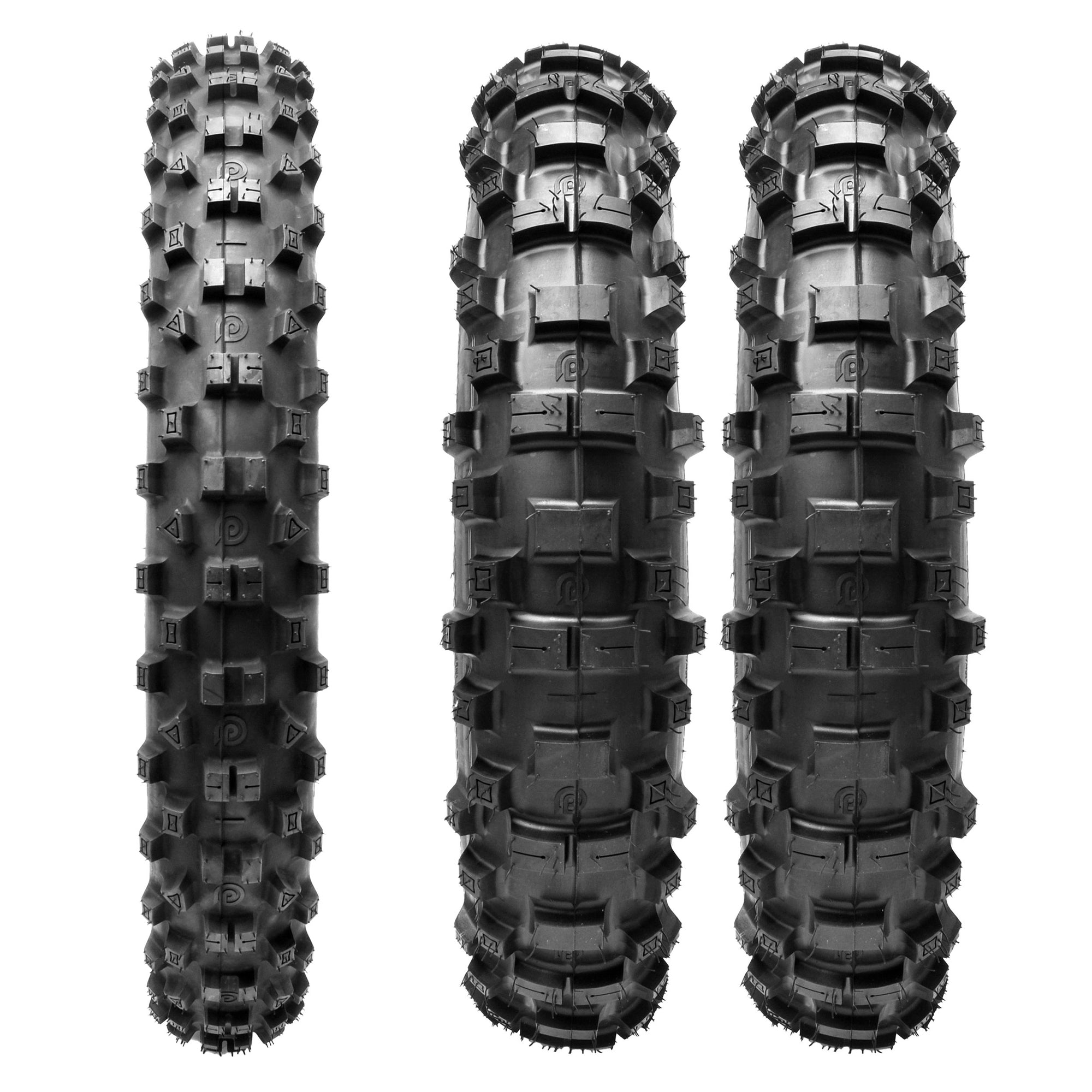 Neumáticos Plews | Juego de 3 piezas TOUGH ONE Enduro | Paquete de dos neumáticos EN1 THE TOUGH ONE traseros y un EN1 GRAND PRIX delantero Enduro