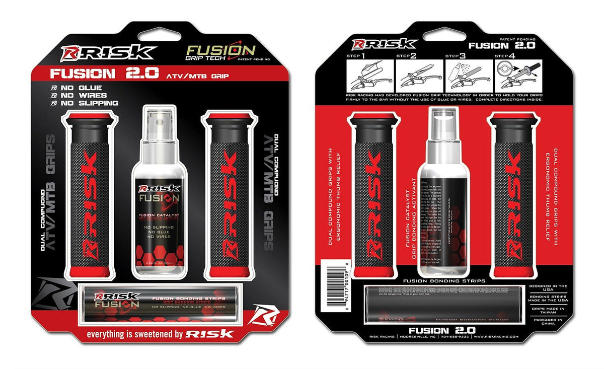 FUSION 2.0 Ergo ATV/MTB Grips with Fusion Grip Tech Bonding System