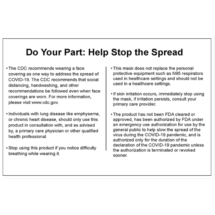 Do Your Part: Help Stop the Spread of COVID-19 - CDC Recommendation