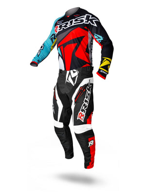 Risk Racing VENTilate V2 Jersey - Black/Red/Yellow - Motocross Riding Gear - Full Kit floating
